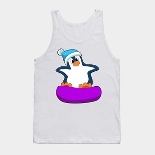 Penguin at Snowboarding with Snowboard Tank Top